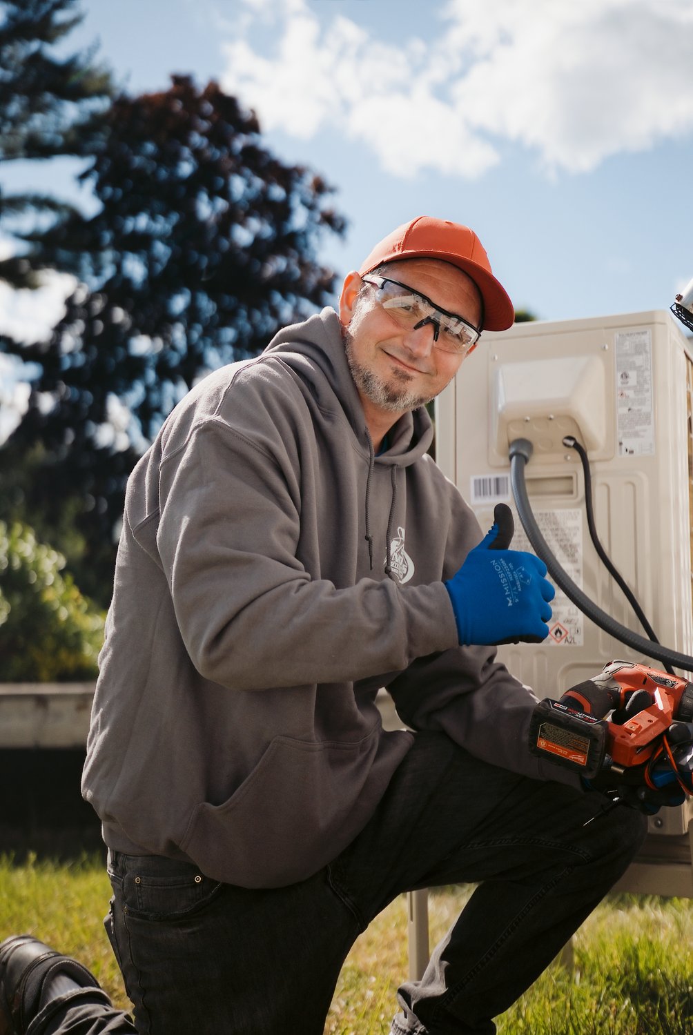 John Noyes, licensed master electrician, on the job